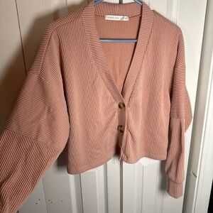 Altar'd State Blush Ribbed Cardigan